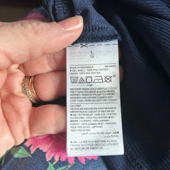 Old Navy Blue and Pink Dress with Vibrant Floral Design - Picture 6 of 8